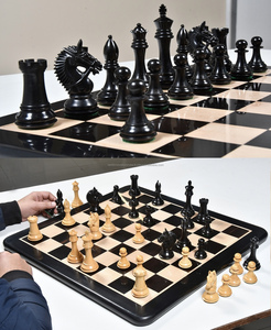 Jeu d'échecs en corne fait à la main et pièces exquises - Product Image 2