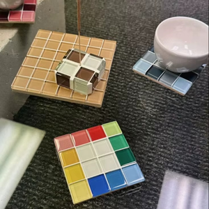 ชุดจานรองแก้วโมเสกทำมือ TCE คุณภาพพรีเมียม ของตกแต่งโต๊ะอาหาร ทนความร้อน สำหรับใช้ในบ้าน สำนักงาน ของขวัญ และขายส่ง - Product Image 4