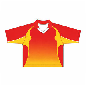 Maillots de football rétro surdimensionnés en maille, design personnalisé, manches courtes, col en V, coupe carrée, maillots de sport - Product Image 3