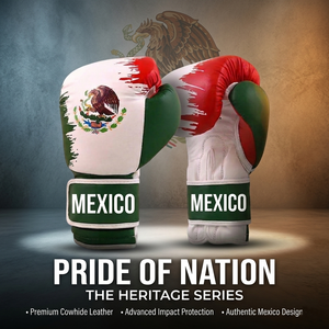 Guantes de Boxeo de Cuero con la Bandera de México, Cuero Vacuno, Cierre Ajustable con Gancho y Bucle, Transpirables, Ligeros, Unisex - Product Image 5