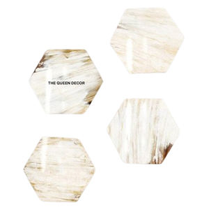 Sous-verres en corne de luxe modernes pour hôtel et restaurant, forme octogonale, couleur blanche, lot de 4, vaisselle, sous-verre en corne - Product Image 1