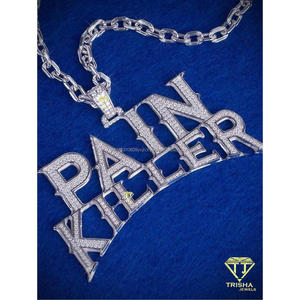 <b>Custom</b> <b>Name</b> Pendant Moissanite GIA Certified 925 Sterling Silver Iced Hip Hop <b>Necklace</b> Personalized Letter Luxury Jewelry - Product Image 5