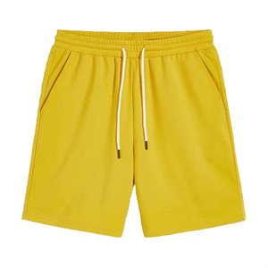 Best Selling Cotton Terry Sweat <b>Shorts</b> <b>Men</b> Solid <b>Yellow</b> Custom Logo Wholesale Gym Fitness <b>Shorts</b> - Product Image 1