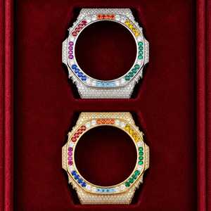 Boîtier de montre entièrement serti de pierres précieuses arc-en-ciel pour GA2100, pour hommes et femmes, accessoires de bijoux hip-hop - Product Image 6