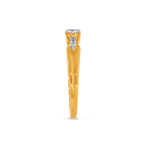 Anillo de Diamantes Solitario de Oro Amarillo de 18K de Primera Calidad con Detalles de Pavé en los Hombros para Mujer, Joyería Fina, Anillo Solitario de Oro Amarillo de 18K - Product Image 4
