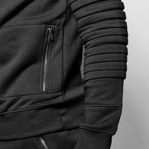 Conjunto Deportivo para Hombre, Color Verde Oliva, con Capucha, Paneles, Manga Larga, Sudadera y Pantalones de Poliéster, Corte Regular, para Otoño - Product Image 2