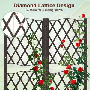 Set di 2 Fioriere Rustiche a Griglia per Interni ed Esterni, Vasi Rialzati per Fiori e Verdure - Product Image 5