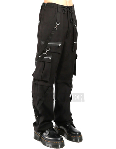 Pantalones Negros de Estilo Gótico Unisex, Pantalones Cargo Punk para Uso Diario Informal - Product Image 4