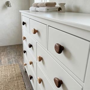 <b>Pebble</b> Shape Wooden Cabinet Knobs Organic Stone Inspired Drawer Pulls Handmade Modern Wood Handles Smooth River Rock Durable - Product Image 6