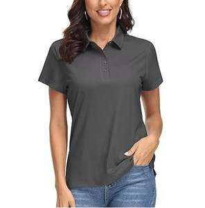 Camisetas de Golf al Por Mayor, OEM, con Logotipo Personalizado, Tallas Grandes, Contraste de Color, Tejidas, Casuales, de Algodón, Manga Corta, Transpirables, para Mujer - Product Image 6