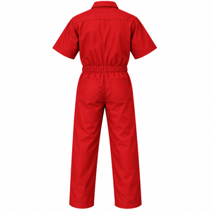 Combinaison de travail personnalisée pour homme, à manches courtes, avec boutons, de protection pour mécanicien, couleur unie - Product Image 2