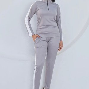 Women OEM <b>Sweater</b> Knitted Women Tracksuit Sets Moisture-Wicking And Quick-Dry Performance Stand Collar With Half Zip - Product Image 2