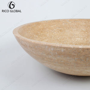 อ่างล้างหน้าหินอ่อนทรงกลมแบบตั้งบนเคาน์เตอร์ รุ่นโมเดิร์น ยี่ห้อ RICO GLOBAL - Product Image 2