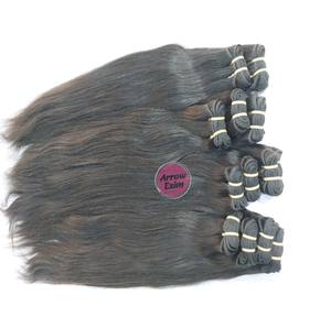 Cheveux humains naturels noirs indiens 100% Remy, double trame machine, cuticules alignées, grade 10A, vierges de temple, résistants à la chute, doux - Product Image 4