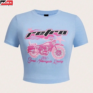 Elegante Camiseta Corta de Algodón Suave para Mujer Estilo Urbano de EE. UU. - Ropa de Moda al por Mayor para Proveedores - Product Image 1