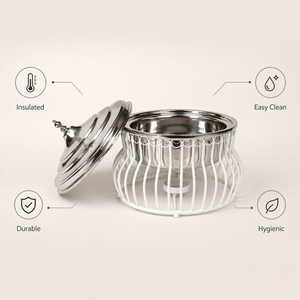 หม้อตุ๋นพร้อมตะแกรงลวดเหล็กและหม้อสแตนเลส |   ชุดอุ่นอาหารแบบมีฉนวนสำหรับบุฟเฟ่ต์ งานจัดเลี้ยง ครัว และงานอีเว้นท์ - Product Image 3