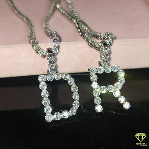 Iced Out Bubble Initial Pendant Hip Hop <b>Chain</b> Moissanite Diamond Luxury Jewelry Gift For <b>Rappers</b> - Product Image 1