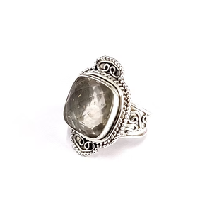 Handmade Cushion Cut Smoky Quartz <b>Statement</b> <b>Ring</b> Oxidized Silver Jewelry Accessories for Everyday Wear - Product Image 2