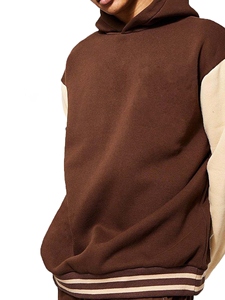 Sweat-shirt à capuche vert olive pour homme, coupe classique, décontracté, tricoté pour l'automne, 100% coton molletonné, avec poche - Product Image 5