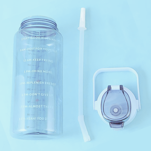 2L Motivational Water <b>Bottle</b> PC Plastic Drinking Water <b>Bottle</b> <b>With</b> <b>Straw</b> - Product Image 5