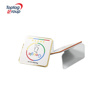 Expositor de mesa personalizado de acrílico y PVC con NFC de 13.56Mhz para código de reseñas de Google y tarjetas de menú impresas para restaurantes