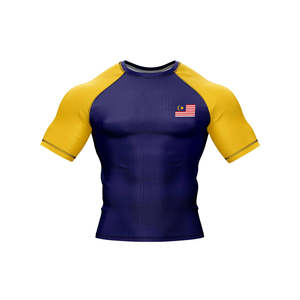 Hot Selling Custom Men Short <b>Sleeve</b> Compression Shirts BJJ Rash Guard UPF50 Anti-Bacterial Breathable Eco-Friendly 100% - Product Image 4