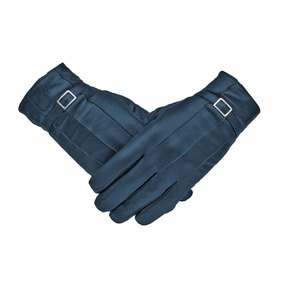 Gants de conduite en cuir vert marine à doigts entiers, unisexe, avec sangle de poignet réglable, prise en main douce et confortable, design élégant pour une utilisation en extérieur - Product Image 3