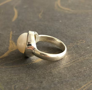 7.8 Grams Dainty Pearl Gemstone <b>Silver</b> <b>Statement</b> <b>Ring</b> 925 Sterling <b>Silver</b> Jewelry For Every Occasions - Product Image 5
