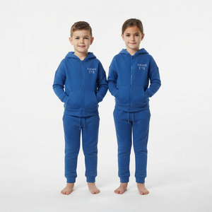 Conjunto Deportivo para Niños, Sudadera con Cremallera Completa y Pantalones Jogger, Color Sólido, Dos Piezas, Ropa Casual, Logotipo Personalizado, Proveedor Mayorista - Product Image 4