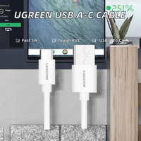 Câble de charge USB-A vers Type-C QC3.0 à charge rapide 3A en PVC 1,2 m
