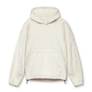 Sweat-shirt à capuche en sherpa brodé pour homme, manches longues, pull tendance, fourrure moelleuse, polaire personnalisable, hiver - Product Image 1