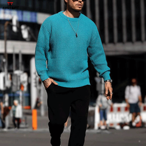 Pull en cachemire et laine tricoté à manches longues, couleur unie, avec logo personnalisé sur le devant, pour homme, hiver, séchage rapide, anti-plis - Product Image 5