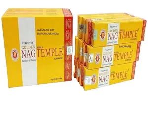 Golden nagchampa temple indian palo santo incense sticks white sage from india GOLDEN VIJAYSREE