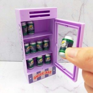 1:12 Scale Purple <b>Mini</b> Fridge Drink <b>Cooler</b> ABS Dollhouse Furniture Toy for Miniature Scene Setup - Product Image 6
