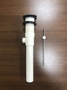 Raccords de lavabo modernes noirs durables avec tige pour les éviers de salle de bain, la cuisine et les toilettes - Product Image 2