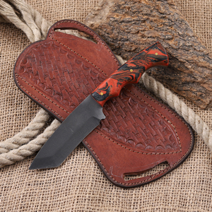 Cuchillo Tanto de 8 pulgadas hecho a mano, forjado nórdico, con revestimiento en polvo, hoja fija biselada, espiga completa, acero al carbono, grado industrial, para caza y camping, OEM - Product Image 1