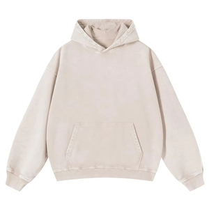 Sweats à capuche unis de haute qualité, couleur unie, effet délavé, sweats à capuche personnalisés, molleton épais 100% coton, mode urbaine, sweats à capuche pour hommes, unisexe - Product Image 1