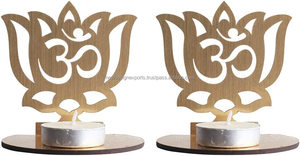 OM ที่วางชาแสงใบบัวของ Diya โลหะทองเหลืองขัดเงารูปแบบทางศาสนางานหัตถกรรมโลหะ - Product Image 2