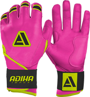 Guantes de Bateo de Béisbol Adiha Impex de Cuero Rosa, Suaves, Ligeros, Duraderos, de Primera Calidad, Transpirables, Antideslizantes, con Cierre de Gancho y Bucle