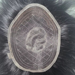 Welded Mono Full Lace Natural Wave Raw <b>Hair</b> Prosthesis Indian Remy <b>Hair</b> Toupee Taz <b>Hair</b> BD Bangladesh - Product Image 1