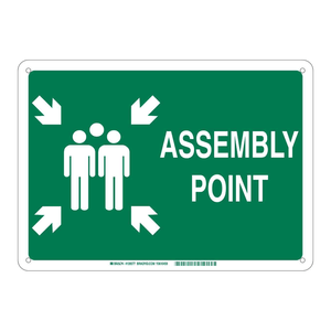 Panneau de signalisation Brady durable à haute visibilité pour les zones d'évacuation intérieures et extérieures - Product Image 1