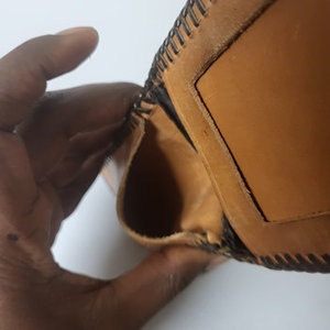 2026 Hot Sale 100% Genuine Leather Material Border Stitched With Hand Tooled Florals Carved Brown Color Cash Card <b>Wallet</b> For Men - Product Image 5