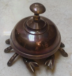 Antique <b>Brass</b> Crab Calling <b>Bell</b> – Decorative Reception Counter Desk <b>Bell</b> - Product Image 3