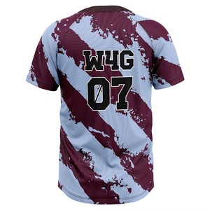 New High Quality Baseball Jersey Men's Short Sleeve Sublimated Print Moisture Wicking 100% <b>Polyester</b> Striped Design Regular Fit - Product Image 3
