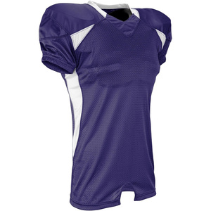 Maillot de football américain pour homme, violet, col en V, manches courtes, maille respirante, couleur unie, coupe athlétique - Product Image 1