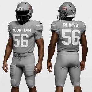 Uniformes de football américain professionnels à motif uni par sublimation, 410g, conception personnalisée, tailles, logos, noms, numéros, combinaison de couleurs Eoin - Product Image 1