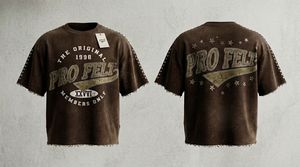 T-shirt Homme Personnalisé Oversize Couleur Unie Délavé Imprimé en Relief Épaules Tombantes Manches Courtes Hip Hop 100% Coton Style Urbain - Product Image 2