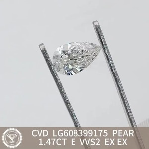 Fournisseur certifié de diamants cultivés en laboratoire, couleur CVD DEF, qualité VVS, taille poire, qualité d'exportation supérieure - Product Image 1