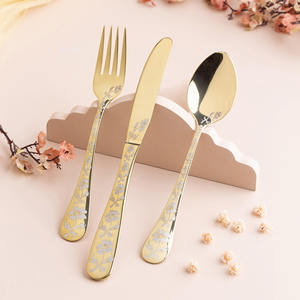 Juego de cubiertos de acero inoxidable de lujo PAK ENTERPRISES con acabado dorado, diseño elegante, utensilios de comedor premium para hoteles y restaurantes - Product Image 5