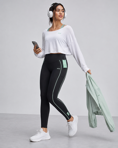 MIAZ Off-The-Shoulder <b>Crop</b> Top Racerback Sleeveless Active Stretch Breathable Wrinkle-Resistant Yoga Set Mid Waist <b>Leggings</b> - Product Image 6